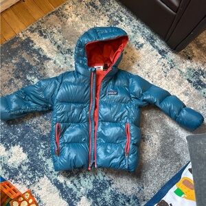 Patagonia Teal and Coral Hooded Jacket